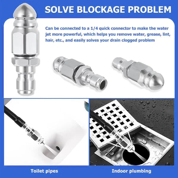 Quick Connect Stainless Steel Sewer Jet Nozzle Set