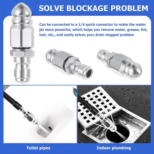 Quick Connect Stainless Steel Sewer Jet Nozzle Set