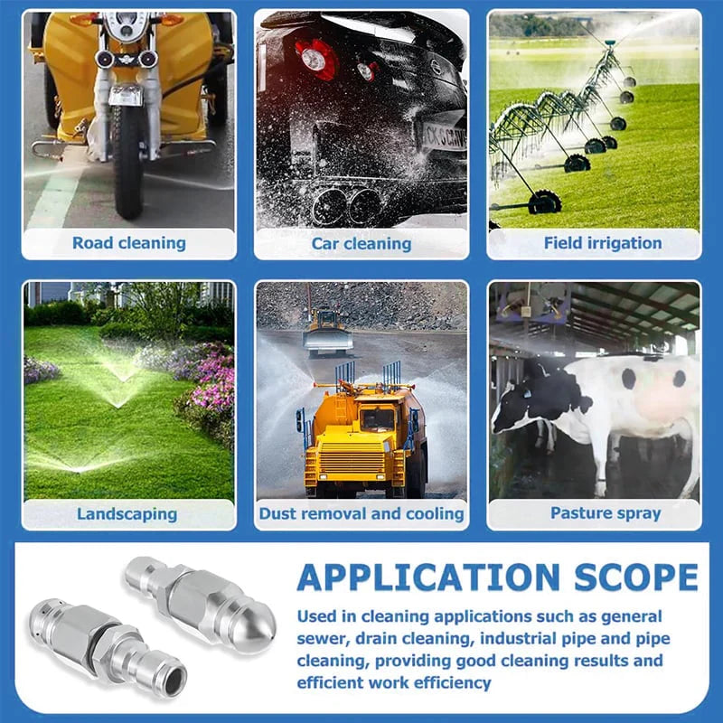Quick Connect Stainless Steel Sewer Jet Nozzle Set