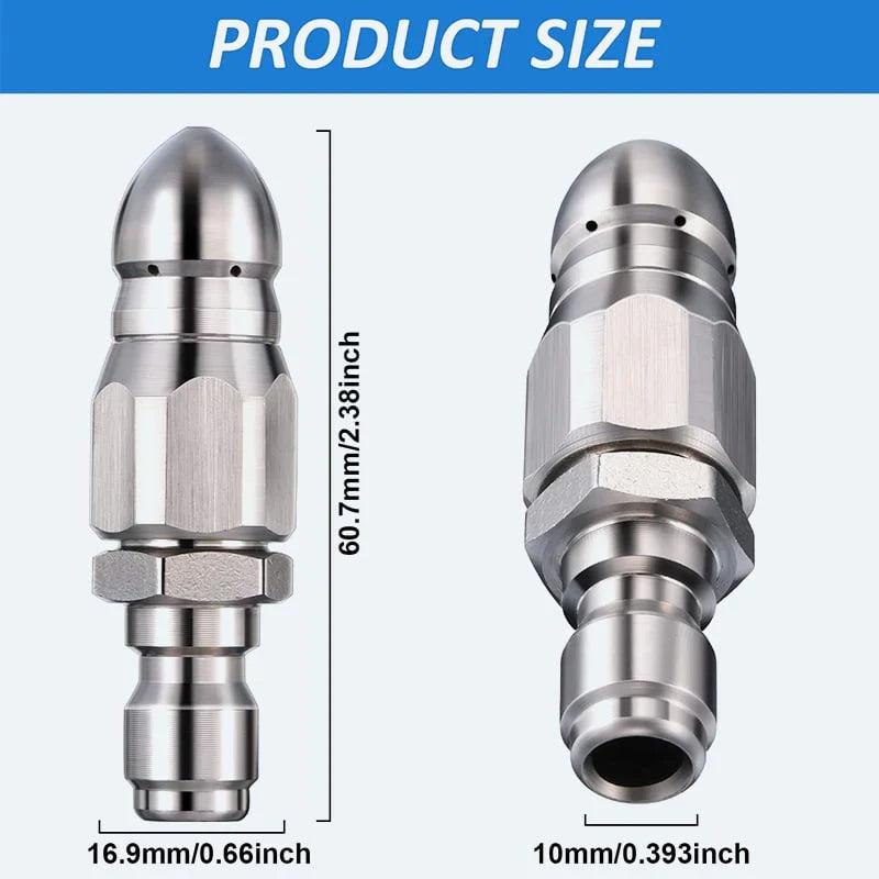 Quick Connect Stainless Steel Sewer Jet Nozzle Set