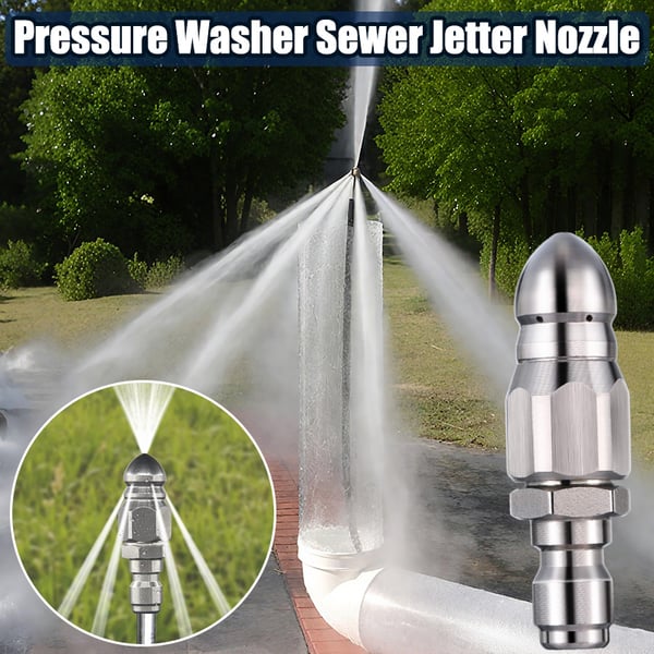 Quick Connect Stainless Steel Sewer Jet Nozzle Set
