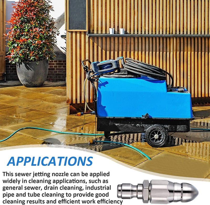 Quick Connect Stainless Steel Sewer Jet Nozzle Set
